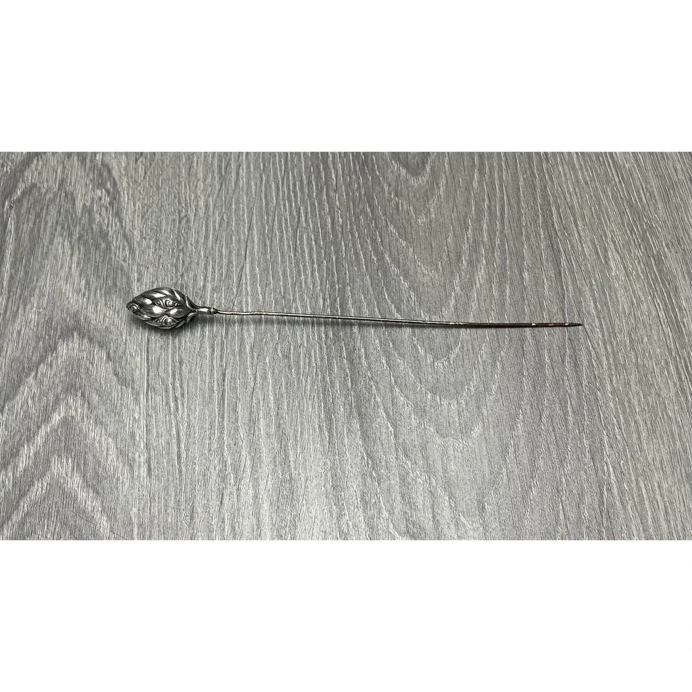Antique Sterling Silver Artichoke Thistle Bud Hat Pin Victorian Edwardian